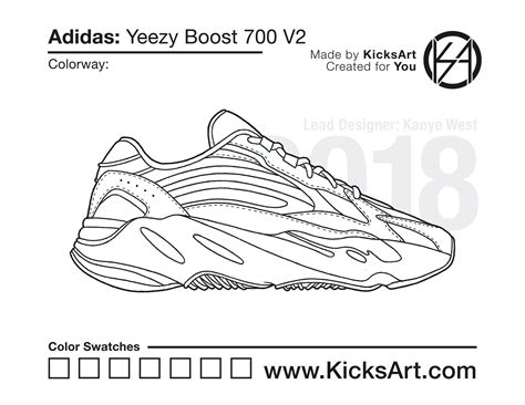 yeezy boost v2 coloring pages